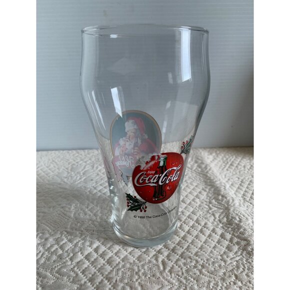 Vintage Happy Holidays Santa Coca Cola soda glass 1998 - Picture 3 of 11
